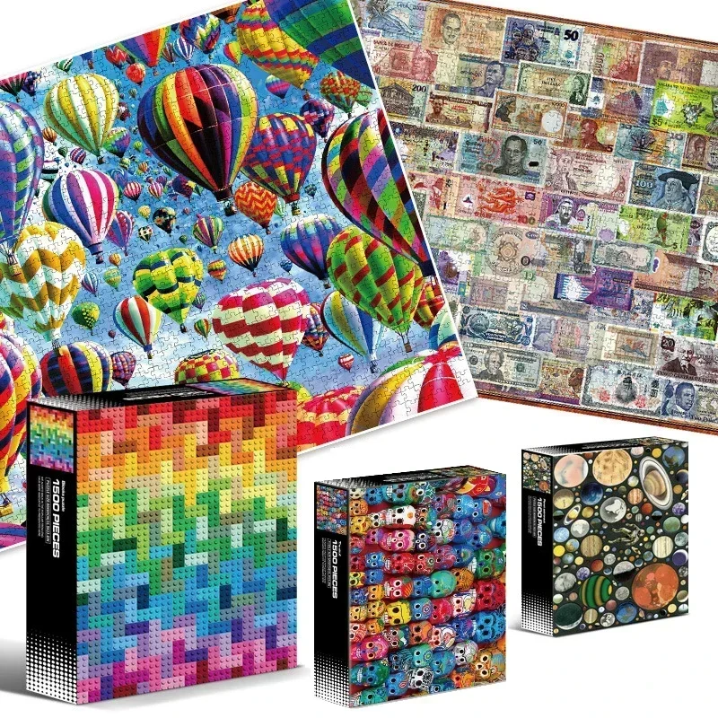 80*60cm Adults 1500pcs Paper Jigsaw Puzzle Paintings Stress Reducing Toys High Difficulty Entertainment Toy Christmas Gifts