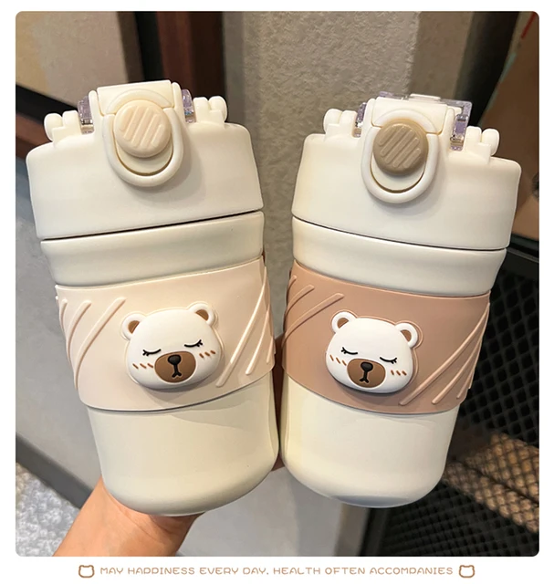 Forest Style Girl Thermal Insulated Cup Simple Cartoon Student Water Bottle  Portable Cute Kids & Teen Girls Cup