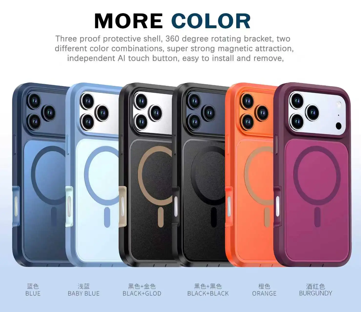Ultimate Dual Layer Heavy Duty Armor Magnetic Charger Case - Military Grade Shockproof Full Cover