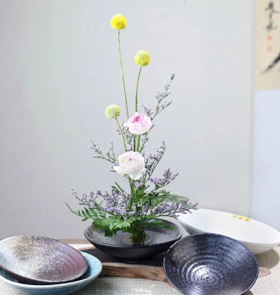 TONGYOU Vaso da fiori Ikebana in ceramica giapponese e rana