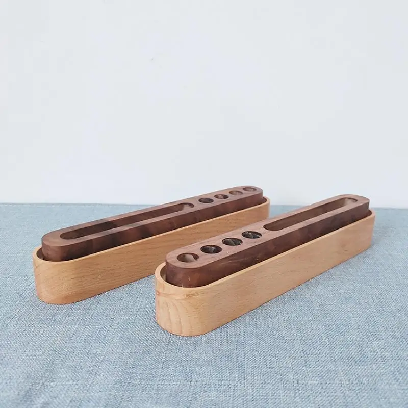 Double-Layer Solid Wood Desktop Storage Box Walnut Beech Business Card Case Pen Holder Wooden Desk-Top Organizer For Office 3pcs toyvian wooden pen box multiple use desk organizer eco natural wood storage box walnut