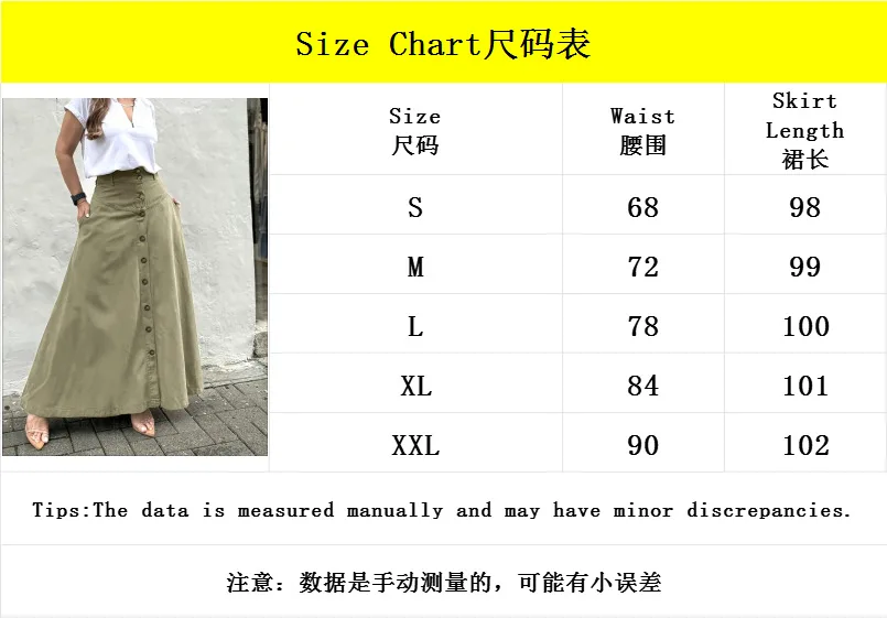 Falda Disfraz Ropa Mujer Button Up High Waisted Button Up Skirt Versatile For Autumn Winter, Loose Slit A-line Mid Length Skirt