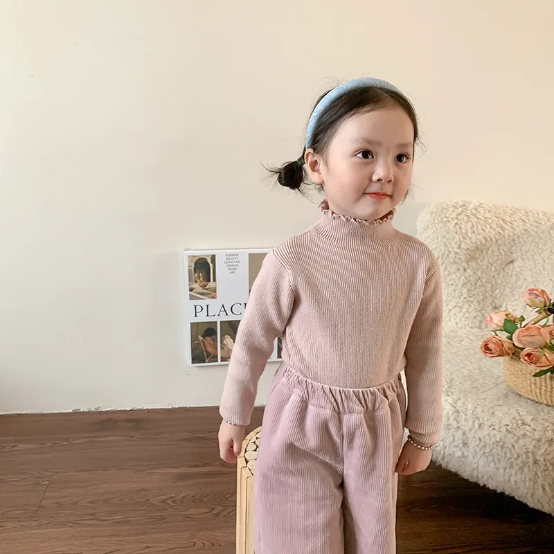 Children Baby Turtleneck Sweater Knitted Autum Winter Boy Girl Clothes Round Neck Kid Toddler Girl Boy Pullover Baby Outerwear
