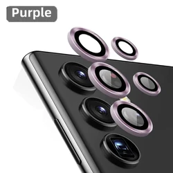 Premium Metal Camera Lens Protector Glass - Full Cover Lens Protection - S23 Ultra(5PCS) (Purple)