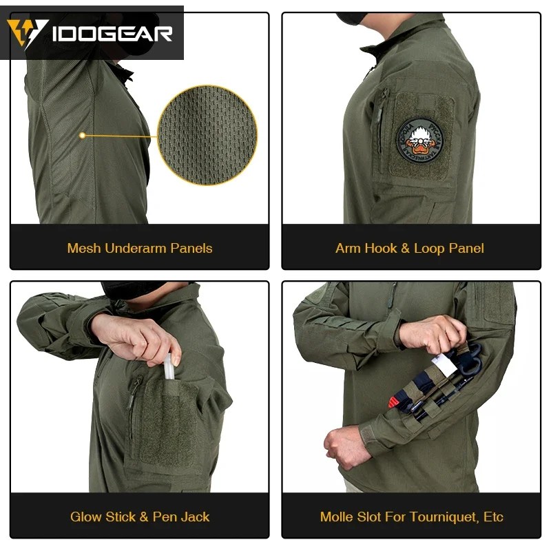 IDOGEAR Tactical BDU Clothes Uniform UFS Pants Slight Elasticity Shirt Breathable Sport Clothing 3006 tactical suit,tactical shirt,combat uniform