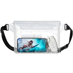 Waterproof Phone Pouch with Adjustable Waist Strap (WHITE)