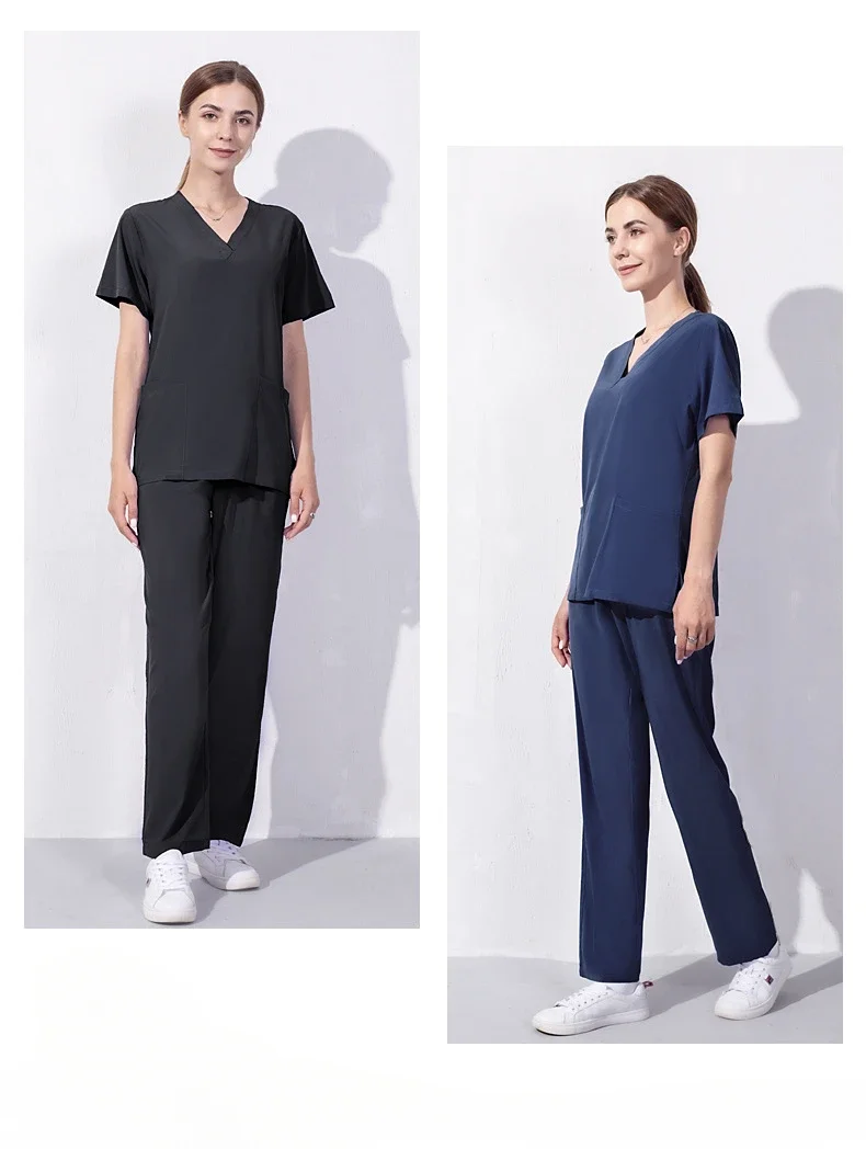 Hot Style Doctor Operating Room Overalls Summer Short-sleeved Elastic Quick-drying Beauty Salon Nurse Uniform