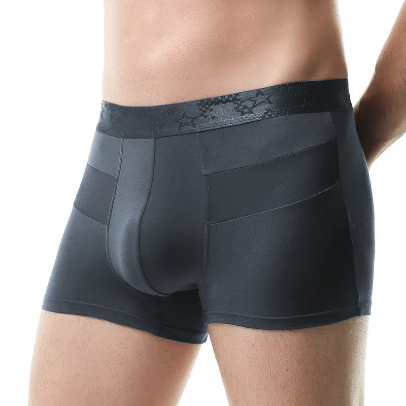 

Sexy Modal Underwear Men's Boxers Shorts Hombre Man Panties Antibacterial Mesh U Convex Pouch Underpants Male Cueca Calzoncillo