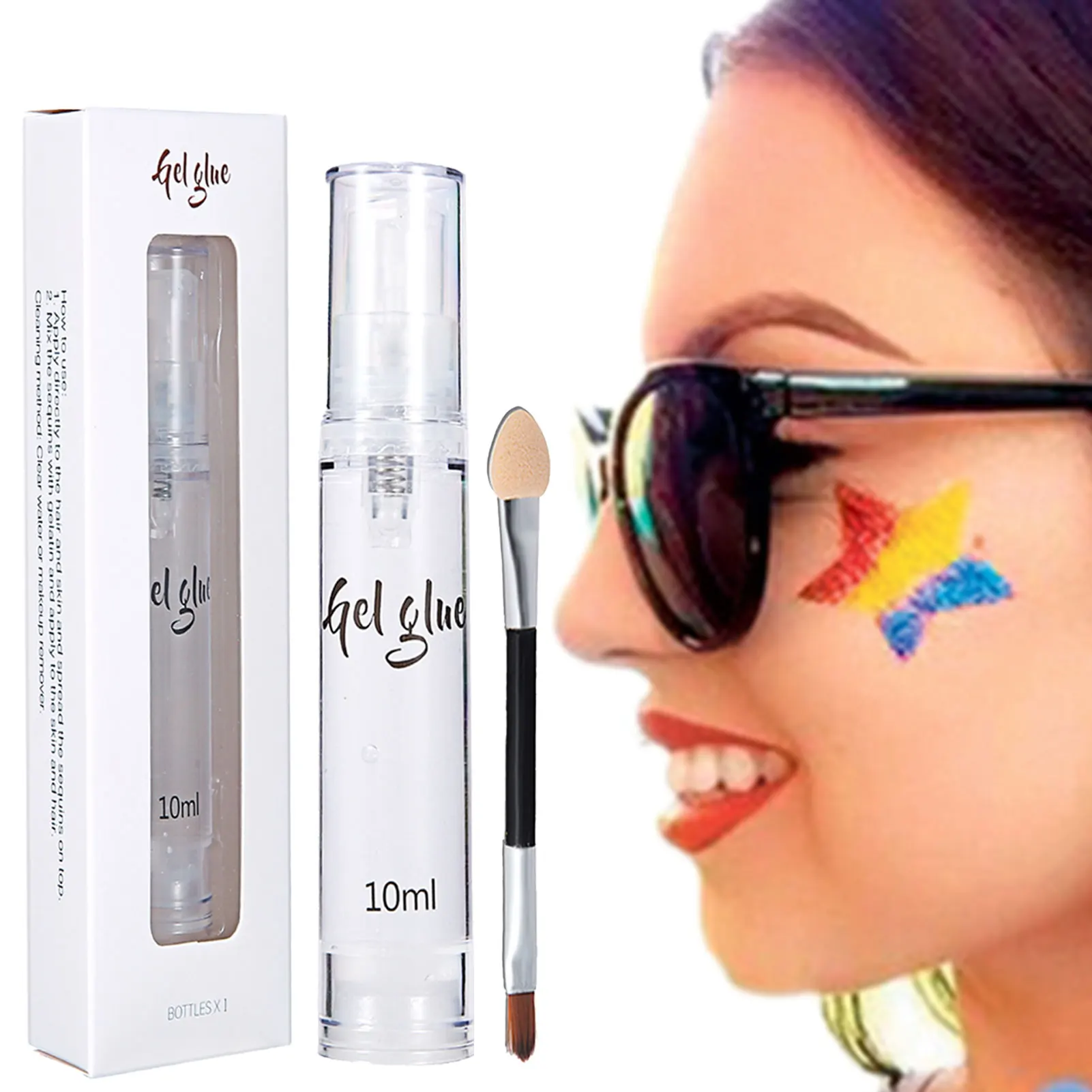 10ML Glitter Body Glue Eyeshadow Gel For Eye Face Body Powder Shimmer Temporary Tattoo Set Lasting Primer Glue 3