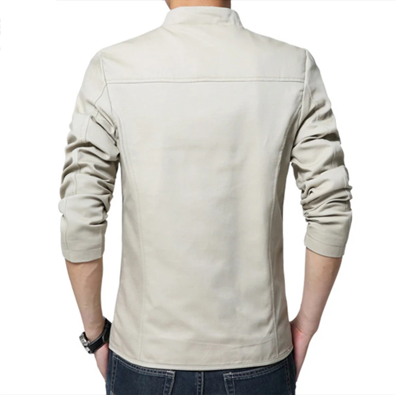 Men Stand Collar Men Jacket Slim Fit Mens Blazer Casual Jackets Male Thin Windbreaker MEN Pure Cotton Bomber Jacket size S-5XL