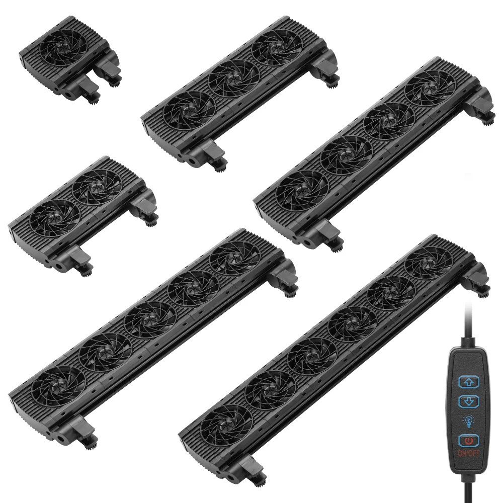 Aquarium Cooling System Fish Tank Fan Adjustable 8 Variable Speed for 15mm tank thickness