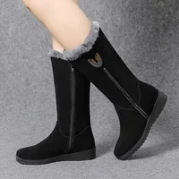 Warm Chelsea High Fur Boots Women 2025 Winter Shoes for Women Chunky Mid-calf Plush Snow Flat Boots ZIP Fashion Botas De Mujer - Image 3
