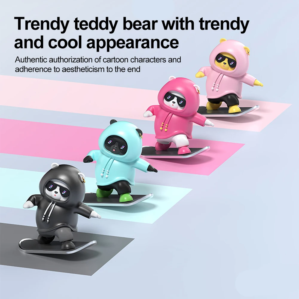 Nuovo cruscotto auto ornamenti per auto Skateboard orso orso scorrevole orso Mobile auto creativa decorazione d'interni del fumetto