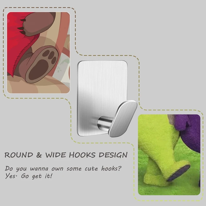 M12kno Punching Stainless Steel Hook Stainless Steel Hook Kitchen Bathroom Toilet Coat Towel