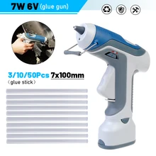

7W 6V Battery Hot Melt Glue Gun With Glue Sticks Wireless Hot Melt Glue Home DIY Industrial Manufacture Use Repair Heat Tool