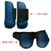 4pcs Jumping PU Shell Sports Riding Anti Scratching Horse Leg Boots Adjustable Band Front Hind Protective Training Outdoor 4