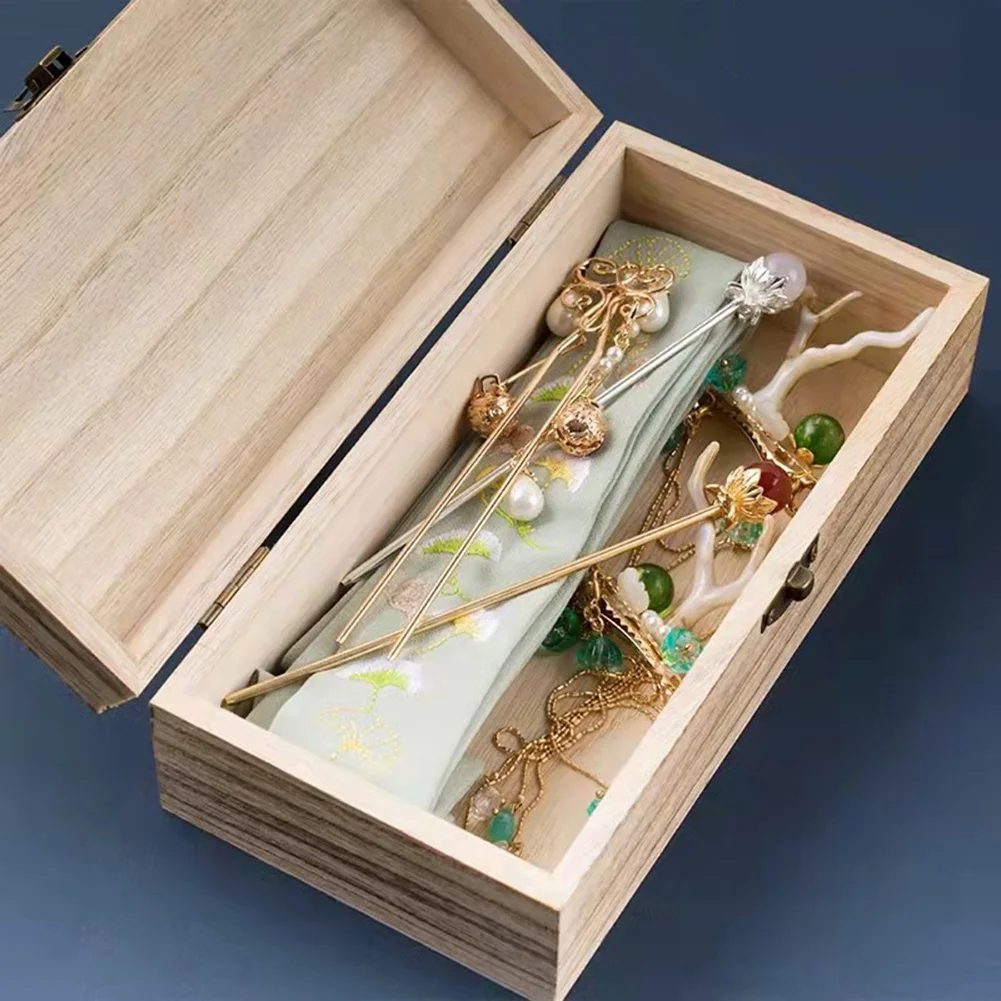 

Jewelry Organizer Box Storage Box Retro Buckle Wooden Box Clamshell Wooden Halloween Gift Box Storage Container