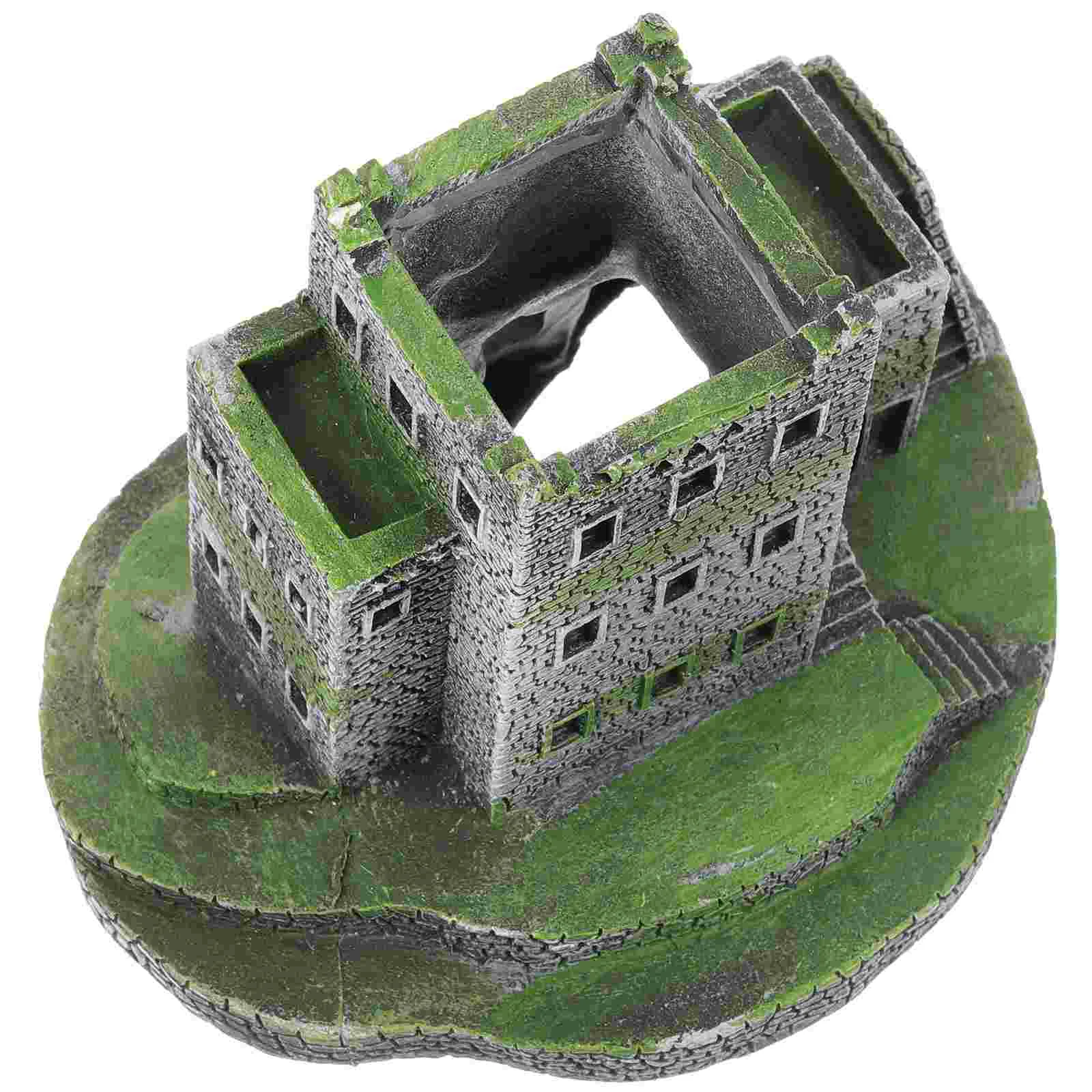 

Fish Tank Landscaping Resin Crafts Aquarium Castle Decoration House Accessory Office Delicate