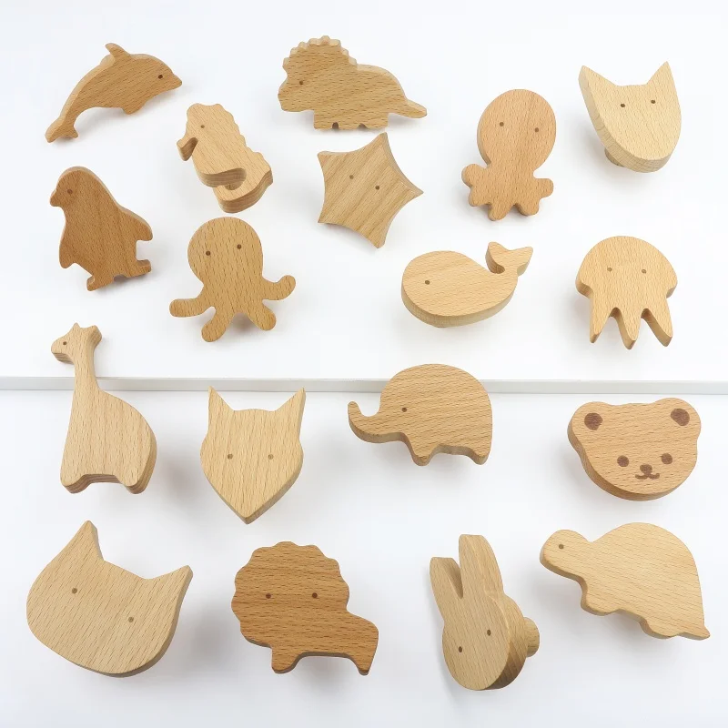 Rustic Wooden Cloud & Animal Cabinet and Drawer Knobs