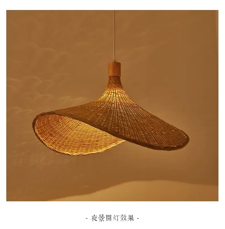 Classic Bamboo Rattan Wicker Chandelier Ceiling Lamp Handmade Knit Pendant Light pendant lights pendant lamp chandelier lighting vintage pendant lights Hanging LED Lustre Home Bedroom Luminaire Decor