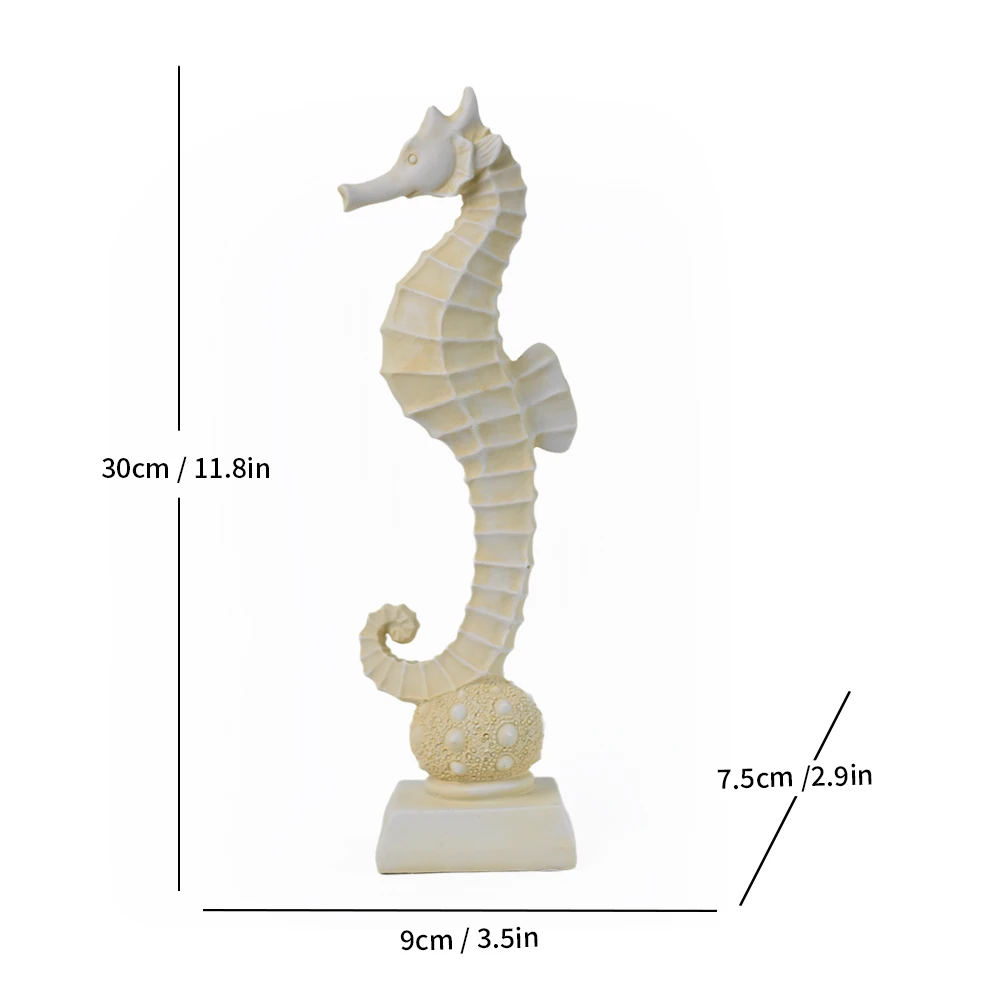 Mediterranean Style Home Decoration Accessories Wooden Crafts Starfish Conch Hippocampus Wood Carving Marine Living Room Decor