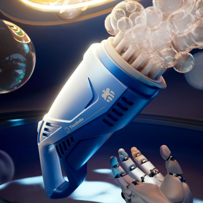 40HolesSmokeBubbleMachineGunToyHandheldElectricBubbleGun