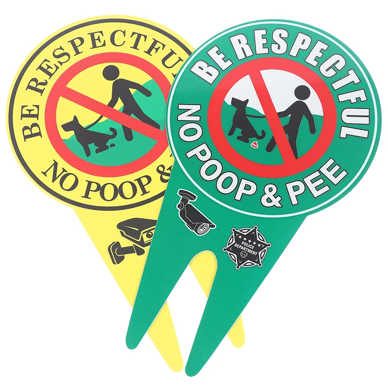 Double Sided No Pooping Dog Sign No Peeing Dog Sign With Stake Stop Dogs From Pooping Or Peeing On Your Lawn Garden Signage 1pc yard sign