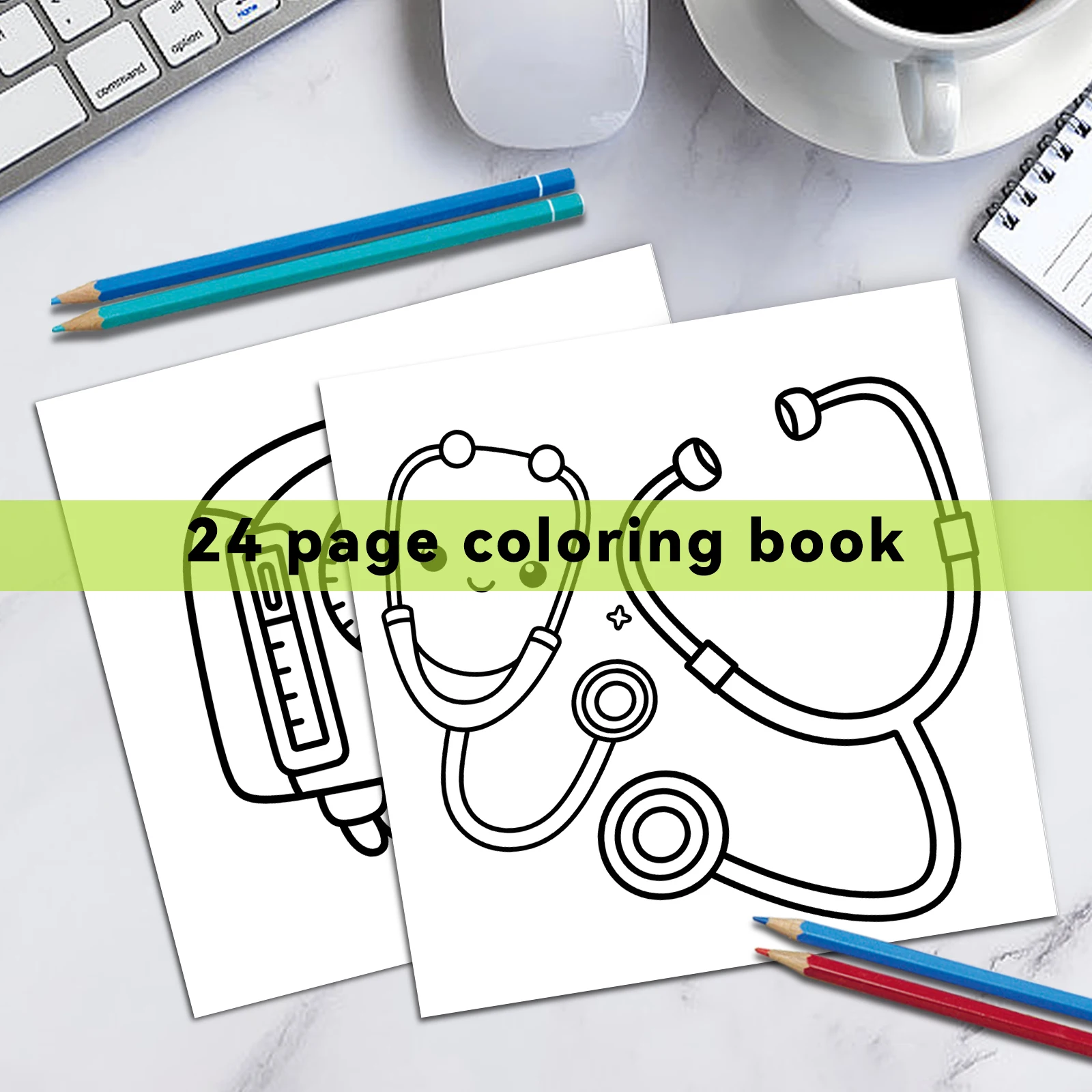 BOLD AND EASY MEDICAL GIRLY Coloring Book for Relaxation Featuring Lovely and Fun Illustrations for Adults and Kids Art Books ﻿ 4