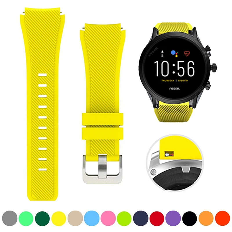 22mm Silicone Smartwatch Replacement Wristband - Durable Strap with Stylish Design
