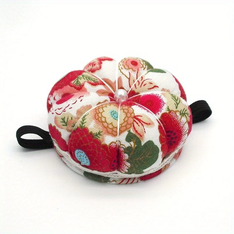 1pc 호박 모양 바늘 핀 쿠션 홀더 바느질 키트 DIY 공예 바느질 핀 탄성 손목 밴드 Pincushions