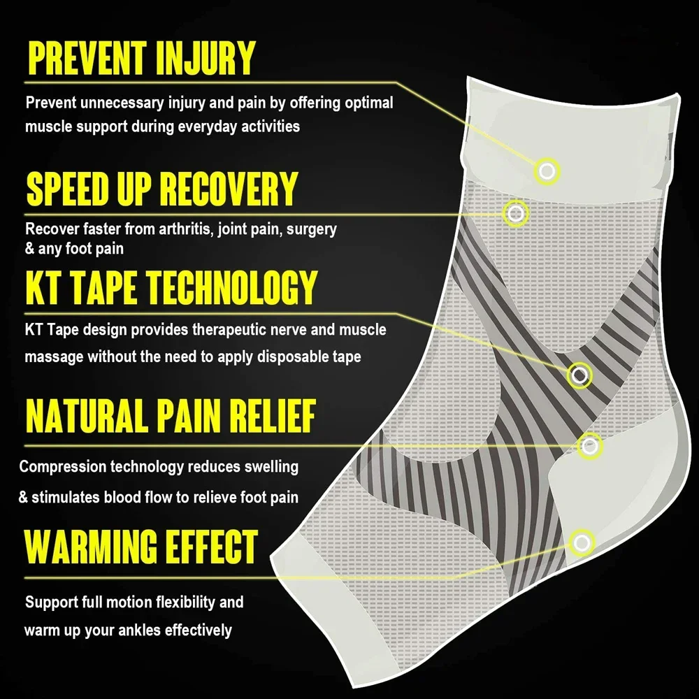 1 Pair Ankle Brace Plantar Fasciitis Socks Women Socks for Women Neuropathy Compression Ankle Socks Arch Support Socks