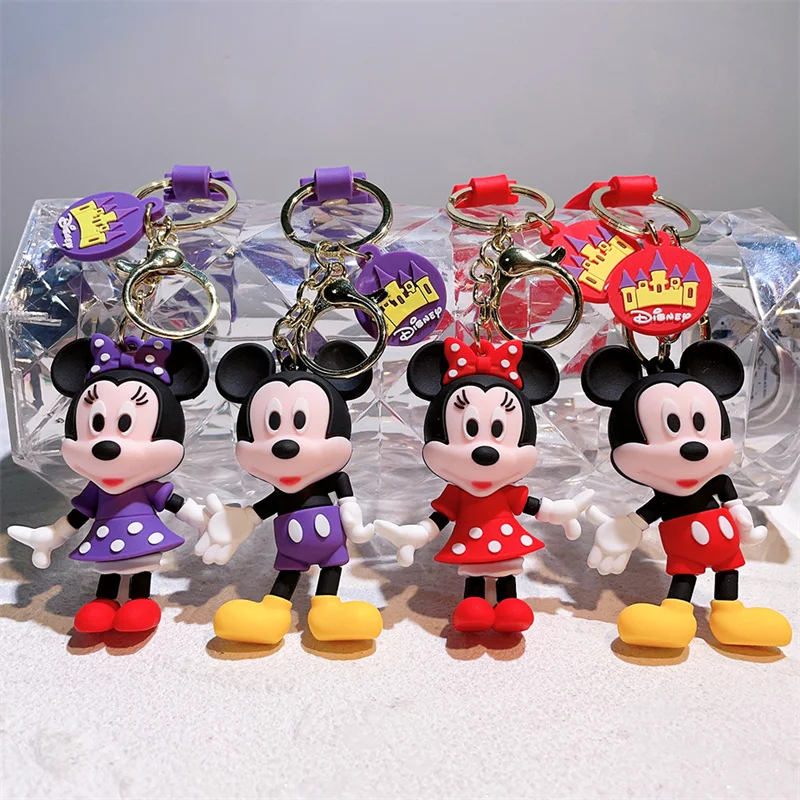 

Christmas cross-border new Mickey Minnie plastic doll key chain car bag key pendant gift