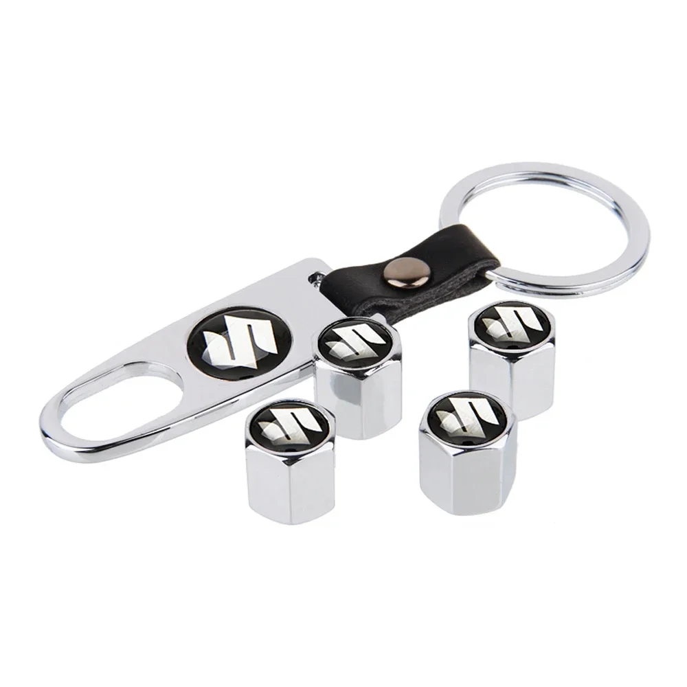 스즈키 스위프트 SX4 알토 발레노 셀레리오 에르티가 그랜드 비타라 이그니스 짐니용 자동차 로고 휠 타이어 밸브 캡 에어 커버 (키체인 포함)