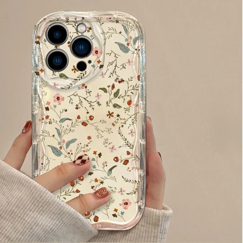 Whimsical Leaves & Flowers Silicone Phone Case Cover