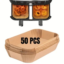 Disposable Oil-Proof & Waterproof Baking Paper Liners (50pcs Rectangle)