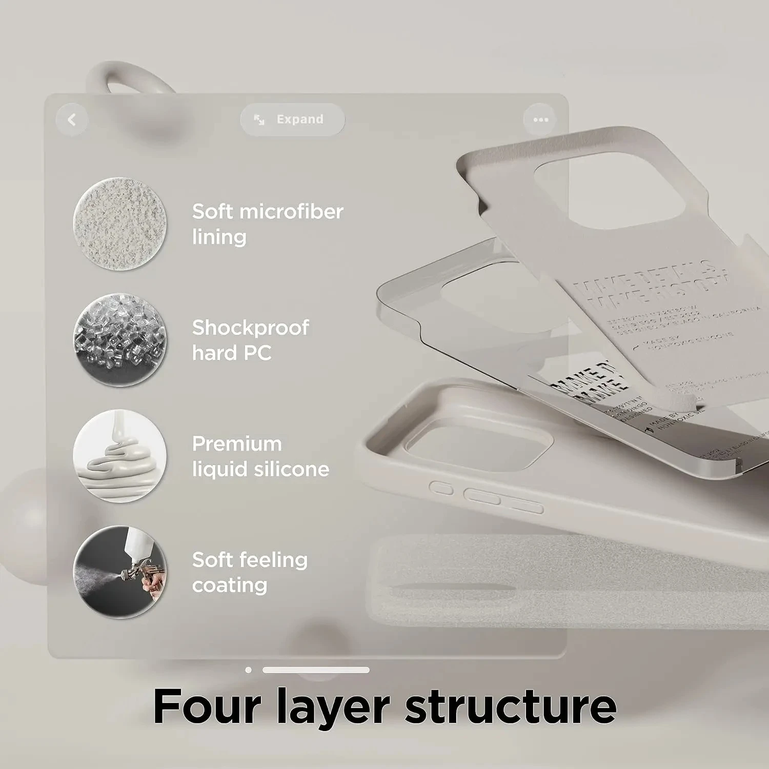 Premium Liquid Silicone Shockproof Protective Phone Case with Microfiber Lining