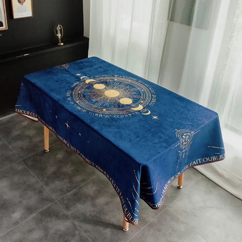 Tarot Sun and Moon Waterproof Table Cover Velvet Decoration Tablecloth Divination Altar Board Game Tabletop Dining Room Decor
