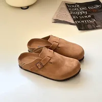 TUGGY [Genuine Leather Boken Slippers] New Soft Bottom Boken Slippers for Men and Women, Outerwear Boken Half Drag - Image 3
