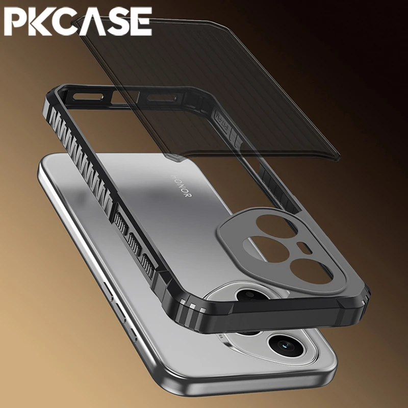 Translucent Matte Shockproof Phone Case with Airbag Stripe Design