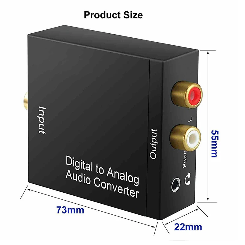Premium Optical Coax Toslink to RCA Stereo Audio Converter Adapter