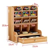 Pencil Holder, Wooden Desk Organizer with Drawers, 12 compartmentsk, Pen Holder Storage Box, Art Supply Organizer, Desktop 3