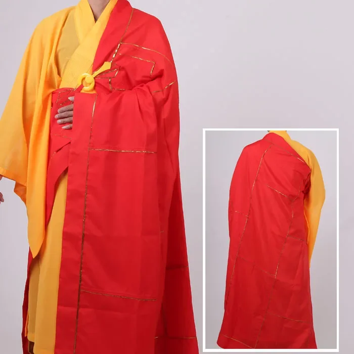 Adults Buddhist Monk Meditation Clothing Robes Long Gown Haiqing Monk Clothes Cloak
