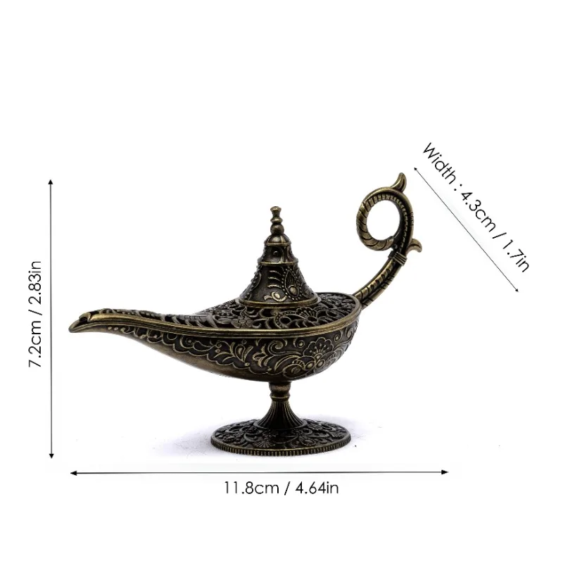 Antique Metal Incense Burner, Aladdin's Magic Lamp Design, Decorative Craft Gift Candle Holder, Hot-selling, Incense Burner