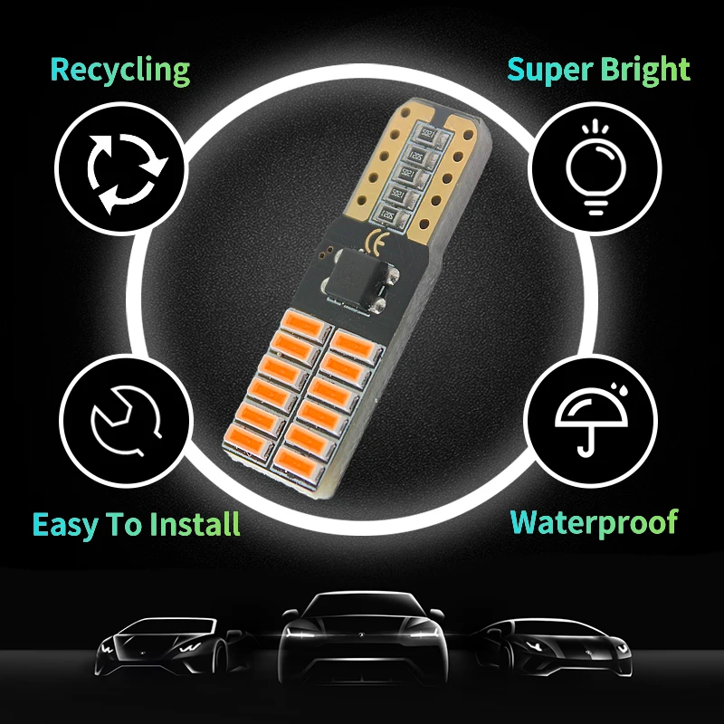 LED ڵ  ڵ W5W CANBUS 4014 24smd 6000K  Ŭ ,  ׼, T10, 50 