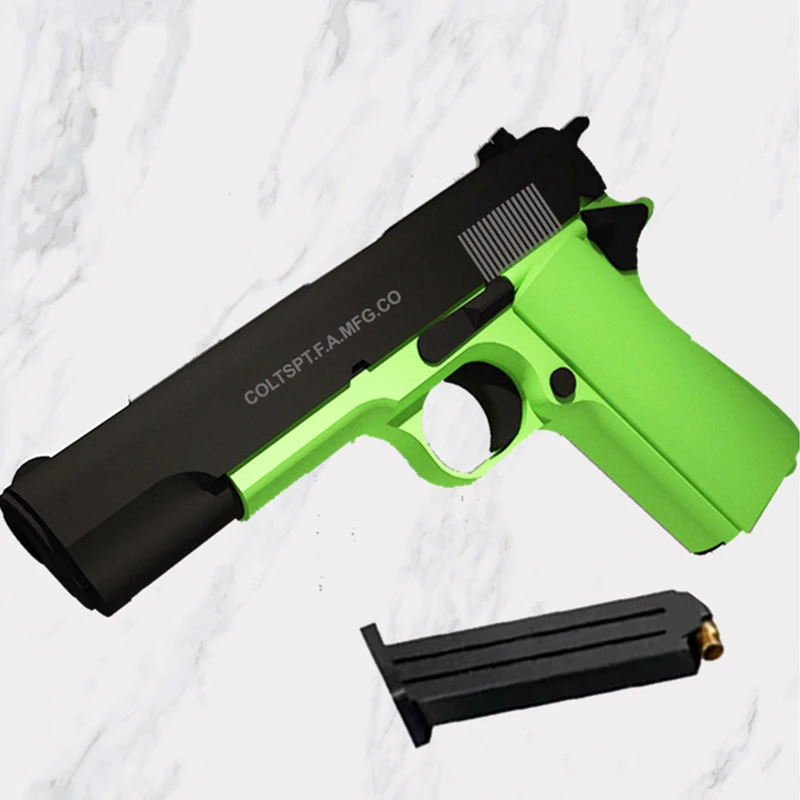 1911 Repeated Throwing Shell Toy Gun Anti Blowing Glock Soft Bullet Simulation Hand Snatching Children's Boy Shooting Bullets 4