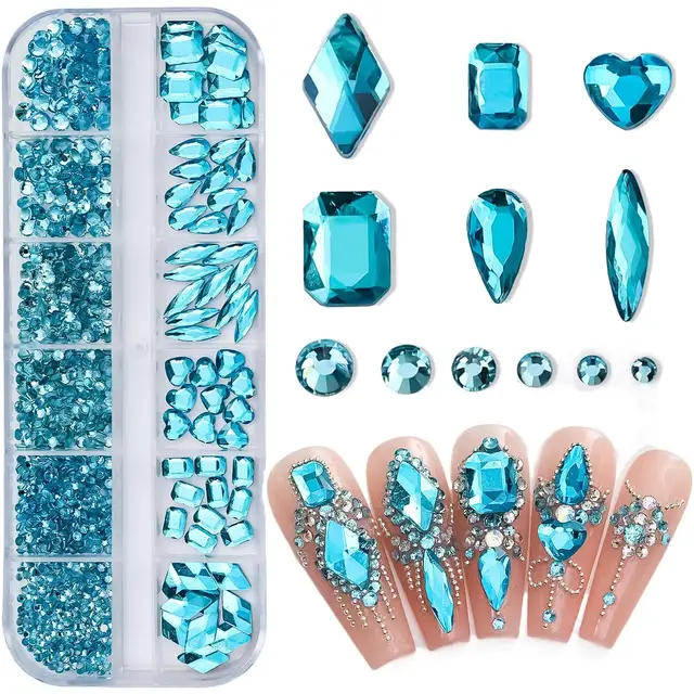 12-Grids-Sparkle-Translucent-Colorful-Mix-Shapes-Flatback-Glass-Diamonds-Nail-Art-Rhinestones-Jewel-Decorations-Manicure jpg