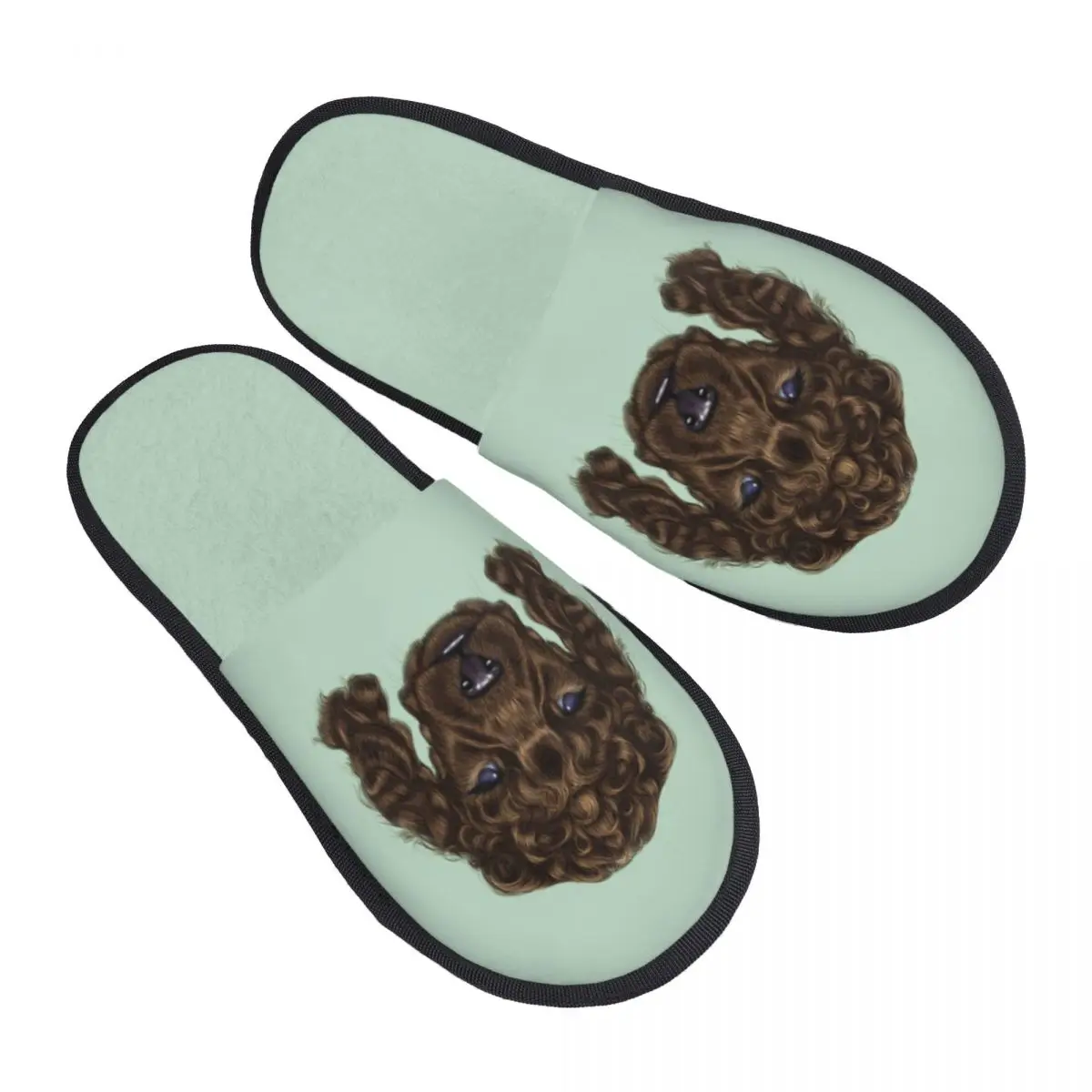 

Fur Slipper For Women Men Fashion Fluffy Winter Warm Slippers Brown Dog Portrait House Shoes