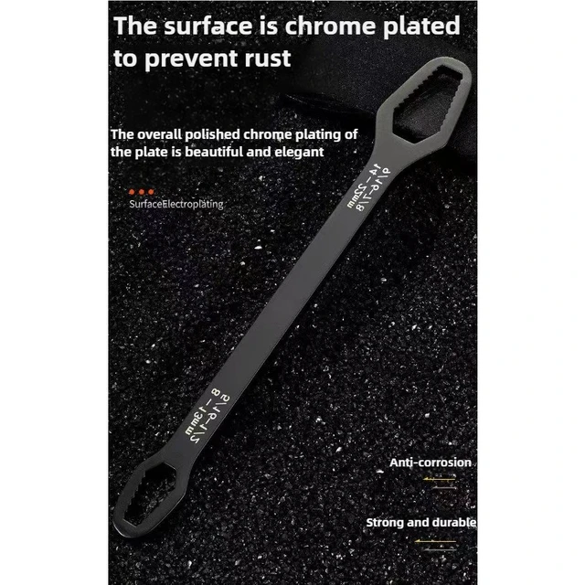 Multi Functional Adjustable Self Tightening Double Head Wrench, Portable Manual Tool for Automobiles and Household Use 5