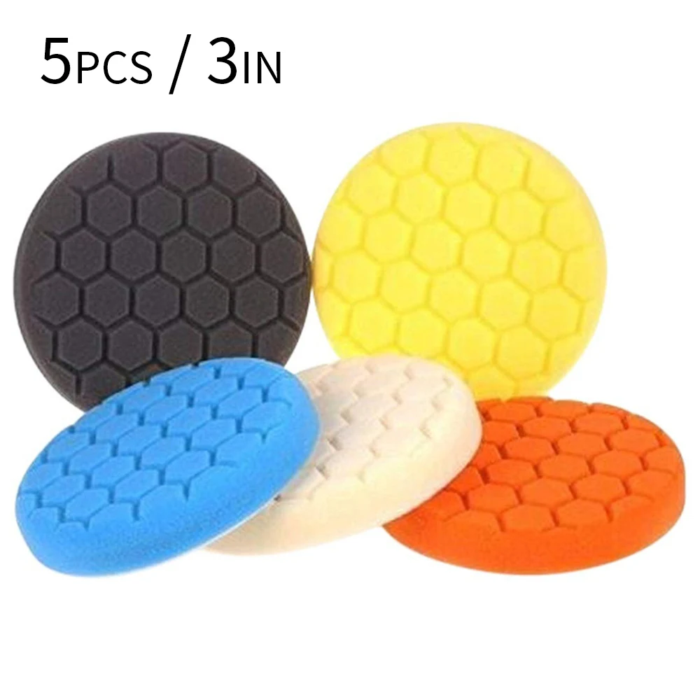 5Pcs Sponge Polishing Pad Kit For Car Polisher 3/4/5/6/7 Inch Polishing Sponge Pads For Drill Car Beauty