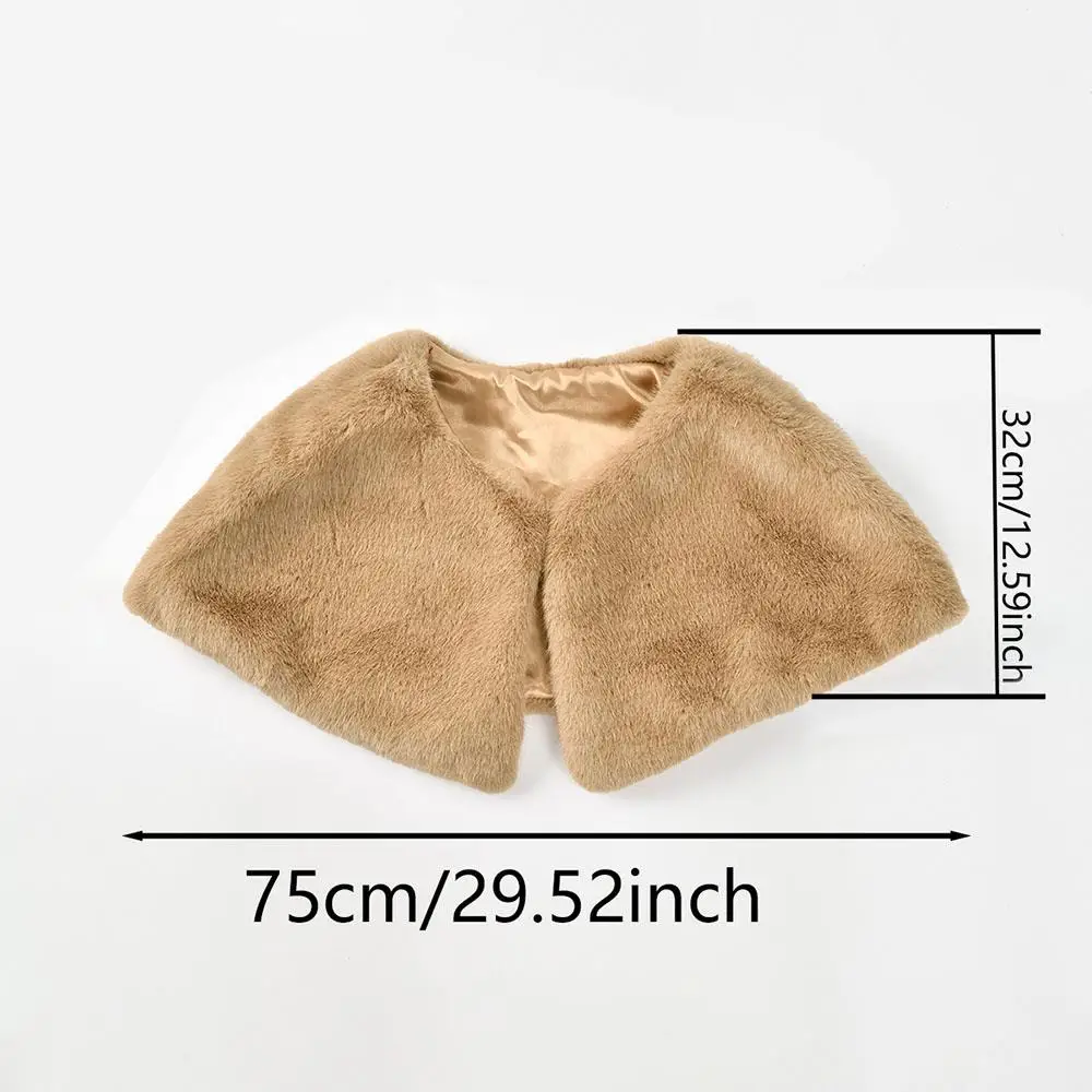Fashion Faux Fur Shawl Wrap Formal Party Shawl Wedding Dress Code New Women Faux Fur Thermal Cape Coat Party Clothing Warm Wear